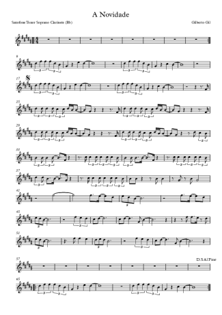 Gilberto Gil A Novidade score for Tenor Saxophone Soprano (Bb)