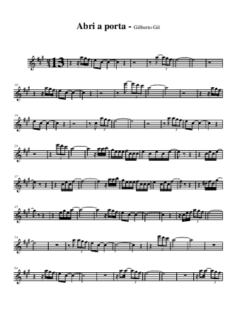 Gilberto Gil Abri a Porta score for Alto Saxophone