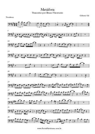 Gilberto Gil Metáfora score for Trombone