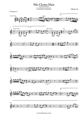 Gilberto Gil  score for Clarinet (C)
