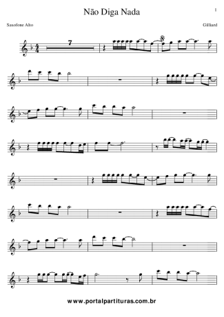 Gilliard Não Diga Nada score for Alto Saxophone