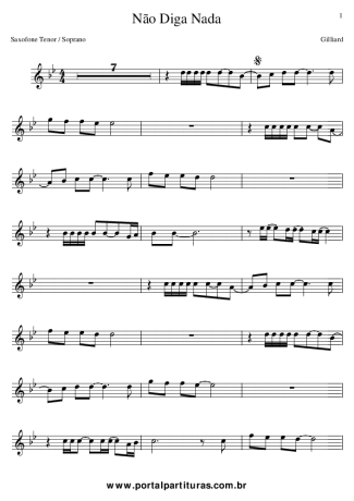 Gilliard Não Diga Nada score for Clarinet (Bb)