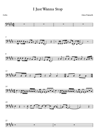 Gino Vannelli I Just Wanna Stop score for Cello