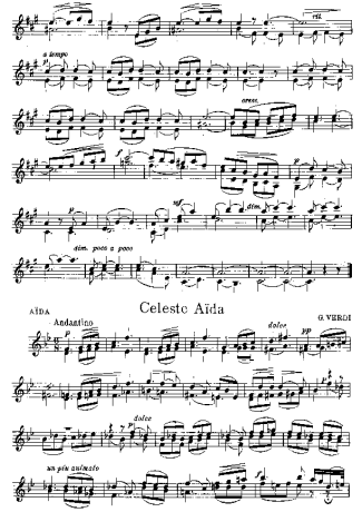 Giuseppe Verdi Celeste Aida score for Violin