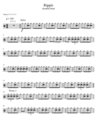 Grateful Dead Ripple score for Drums