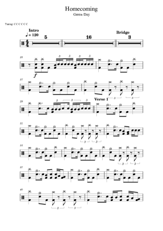 Green Day  score for Drums