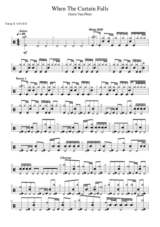Greta Van Fleet  score for Drums