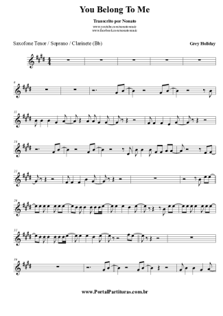Grey Holiday  You Belong To Me score for Clarinet (Bb)