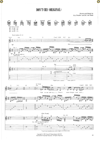 Guns N Roses Dont Cry score for Guitar