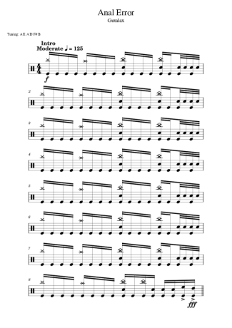 Gutalax Anal Error score for Drums