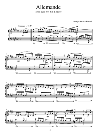 Handel  score for Piano