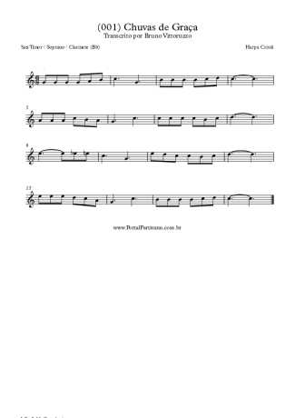 Harpa Cristã (001) Chuvas De Graça score for Clarinet (Bb)