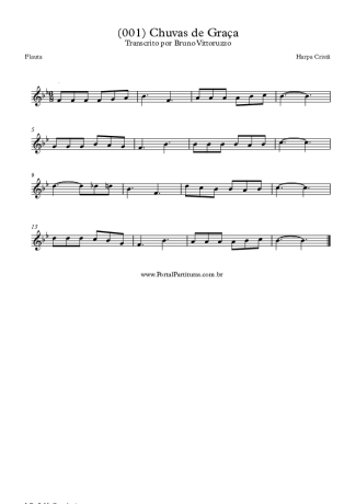 Harpa Cristã (001) Chuvas De Graça score for Flute