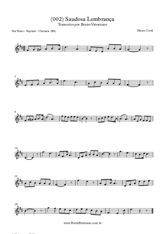 Harpa Cristã (002) Saudosa Lembrança score for Clarinet (Bb)