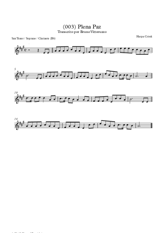 Harpa Cristã (003) Plena Paz score for Tenor Saxophone Soprano (Bb)