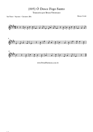 Harpa Cristã (005) Ó Desce Fogo Santo score for Tenor Saxophone Soprano (Bb)