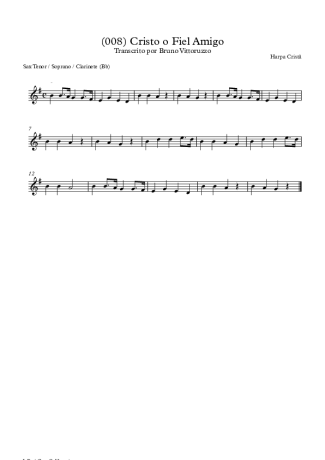 Harpa Cristã (008) Cristo O Fiel Amigo score for Clarinet (Bb)