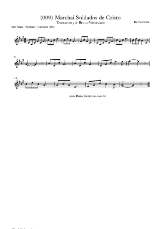 Harpa Cristã (009) Marchai Soldados De Cristo score for Tenor Saxophone Soprano (Bb)