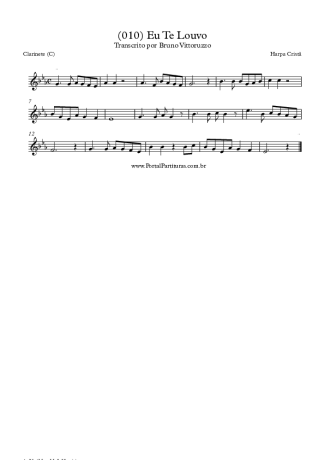 Harpa Cristã (010) Eu Te Louvo score for Clarinet (C)