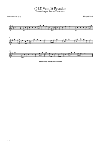 Harpa Cristã (012) Vem Já Pecador score for Alto Saxophone