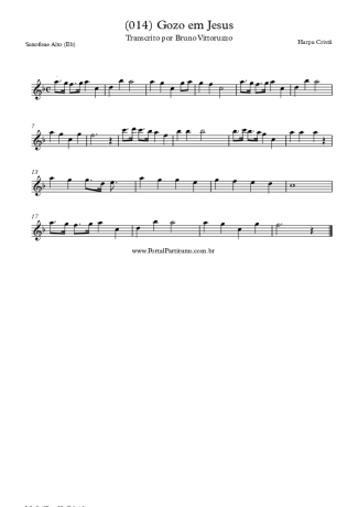 Harpa Cristã (014) Gozo Em Jesus score for Alto Saxophone