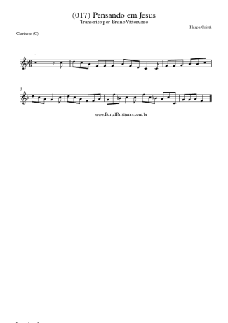 Harpa Cristã (017) Pensando Em Jesus score for Clarinet (C)