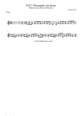 Harpa Cristã (017) Pensando Em Jesus score for Violin