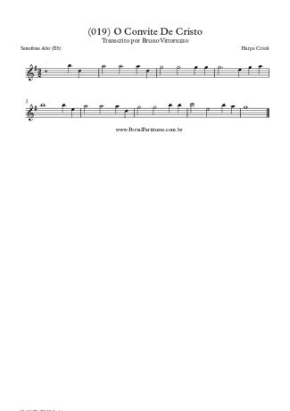 Harpa Cristã (019) O Convite De Cristo score for Alto Saxophone