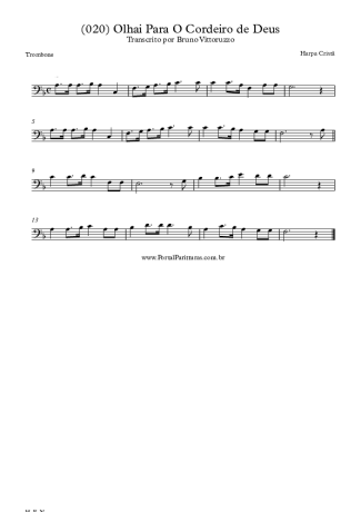 Harpa Cristã (020) Olhai Para O Cordeiro De Deus score for Trombone