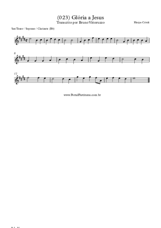 Harpa Cristã (023) Glória A Jesus score for Clarinet (Bb)