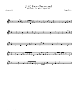 Harpa Cristã (024) Poder Pentecostal score for Clarinet (C)