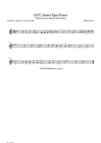 Harpa Cristã (027) Amor Que Vence score for Tenor Saxophone Soprano (Bb)