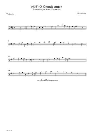 Harpa Cristã (035) O Grande Amor score for Cello