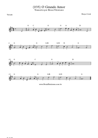 Harpa Cristã (035) O Grande Amor score for Keyboard