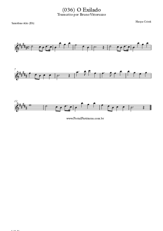 Harpa Cristã (036) O Exilado score for Alto Saxophone