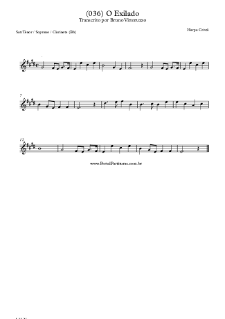 Harpa Cristã (036) O Exilado score for Clarinet (Bb)