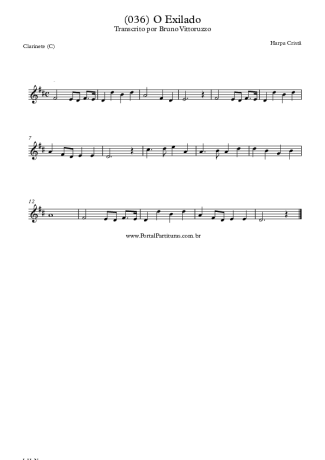 Harpa Cristã (036) O Exilado score for Clarinet (C)