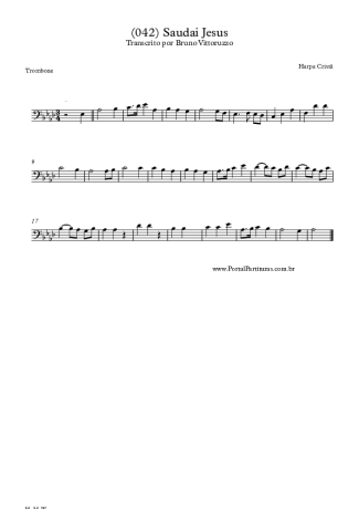 Harpa Cristã (042) Saudai Jesus score for Trombone