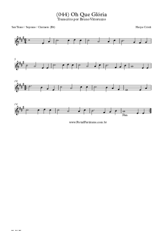 Harpa Cristã (044) Oh Que Glória score for Clarinet (Bb)