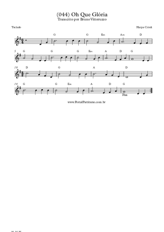 Harpa Cristã (044) Oh Que Glória score for Keyboard