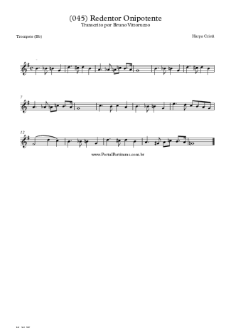 Harpa Cristã (045) Redentor Onipotente score for Trumpet