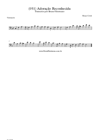 Harpa Cristã (051) Adoração Reconhecida score for Cello