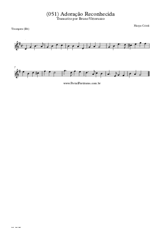 Harpa Cristã (051) Adoração Reconhecida score for Trumpet