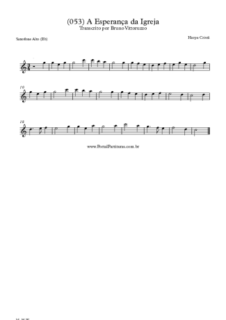 Harpa Cristã (053) A Esperança Da Igreja score for Alto Saxophone