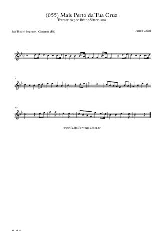 Harpa Cristã (055) Mais Perto Da Tua Cruz score for Tenor Saxophone Soprano (Bb)