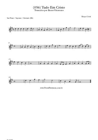 Harpa Cristã (056) Tudo Em Cristo score for Clarinet (Bb)