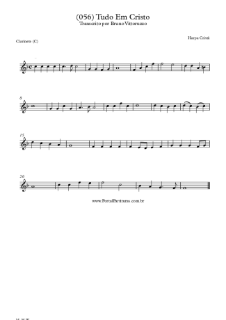 Harpa Cristã (056) Tudo Em Cristo score for Clarinet (C)