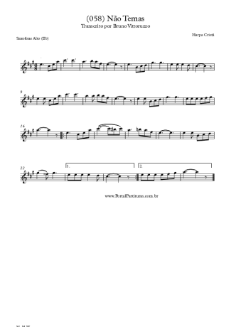 Harpa Cristã (058) Não Temas score for Alto Saxophone