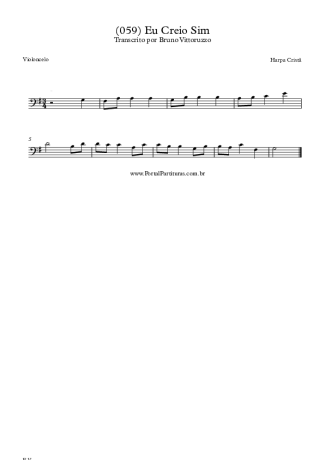 Harpa Cristã (059) Eu Creio Sim score for Cello