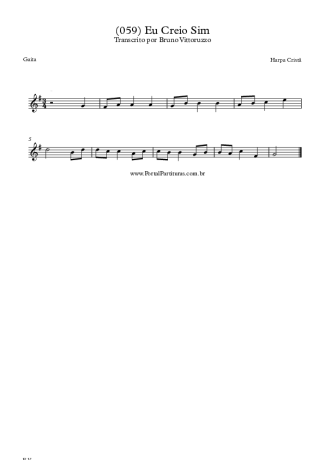 Harpa Cristã (059) Eu Creio Sim score for Harmonica